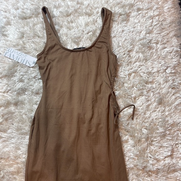 Almost Famous Bodycon  Midi Dress - Brown size Large‎ RefFNB - Picture 8 of 9